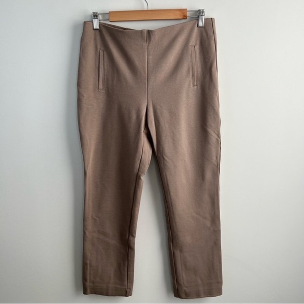 Chico's Cropped Ponte Pants in Taupe